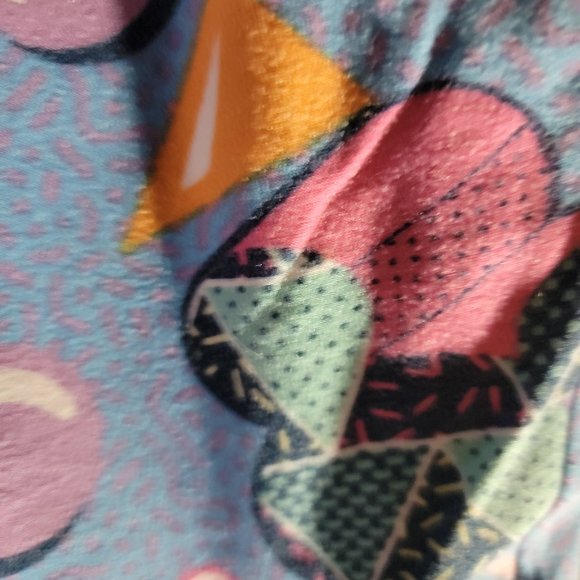 LuLaRoe Disney Baby Blue Pink Yellow Geometric Print Leggings OS - Picture 3 of 4